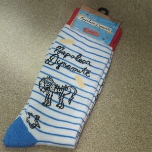 Napoleon Dynamite Socks -Blue and White